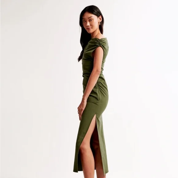 NWT Abercrombie midi green dress - Picture 2 of 9